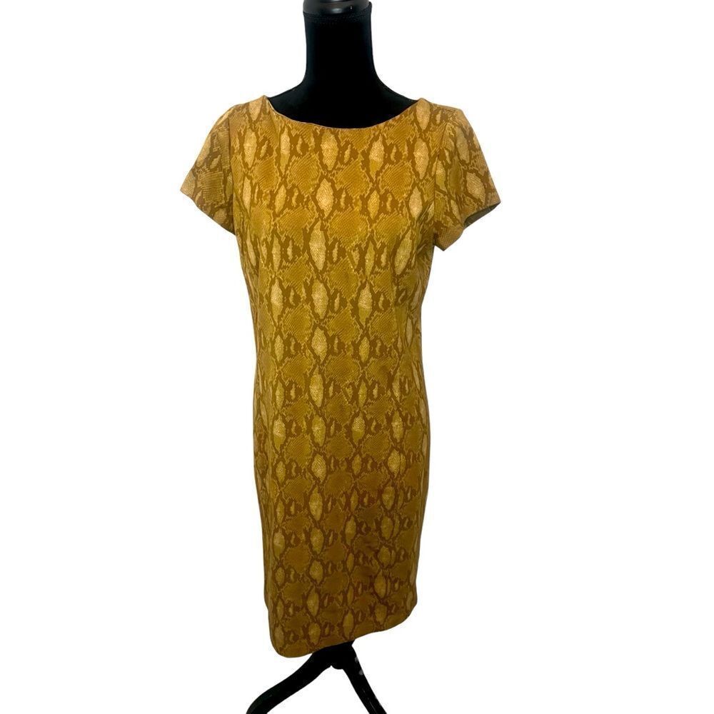 LAUREN RALPH LAUREN SNAKESKIN PRINT KNEE LENGTH DRESS WOMENS MEDIUM